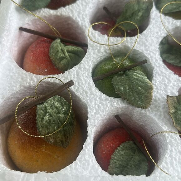 Decorative Glazed Beaded Fruit Tree Ornaments 21 total - Picture 3 of 7